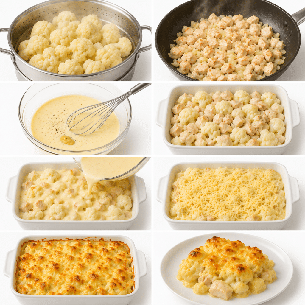 GRATIN DE CHOU-FLEUR & POULET — CRÉMEUX, GOURMAND ET RÉCONFORTANT !