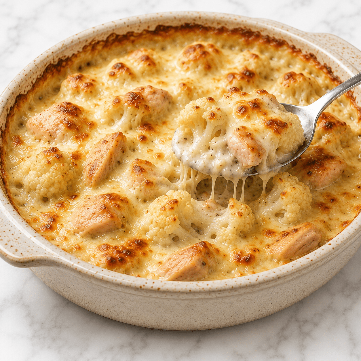GRATIN DE CHOU-FLEUR & POULET — CRÉMEUX, GOURMAND ET RÉCONFORTANT !