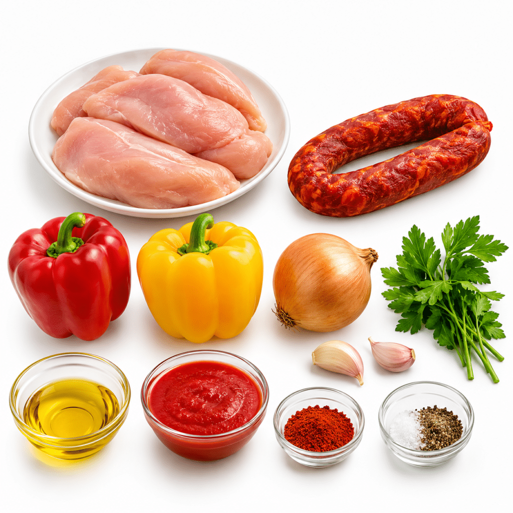 POULET SAUTÉ AUX POIVRONS & CHORIZO