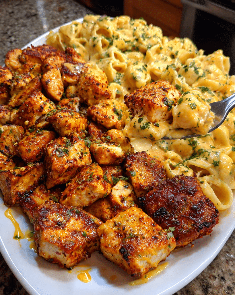 Cowboy Chicken with Loaded Creamy Shells
