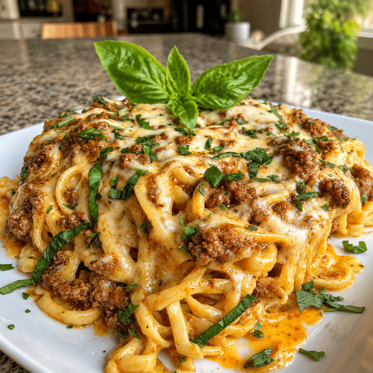 Garlic Butter Beef Linguine with Creamy Parmesan