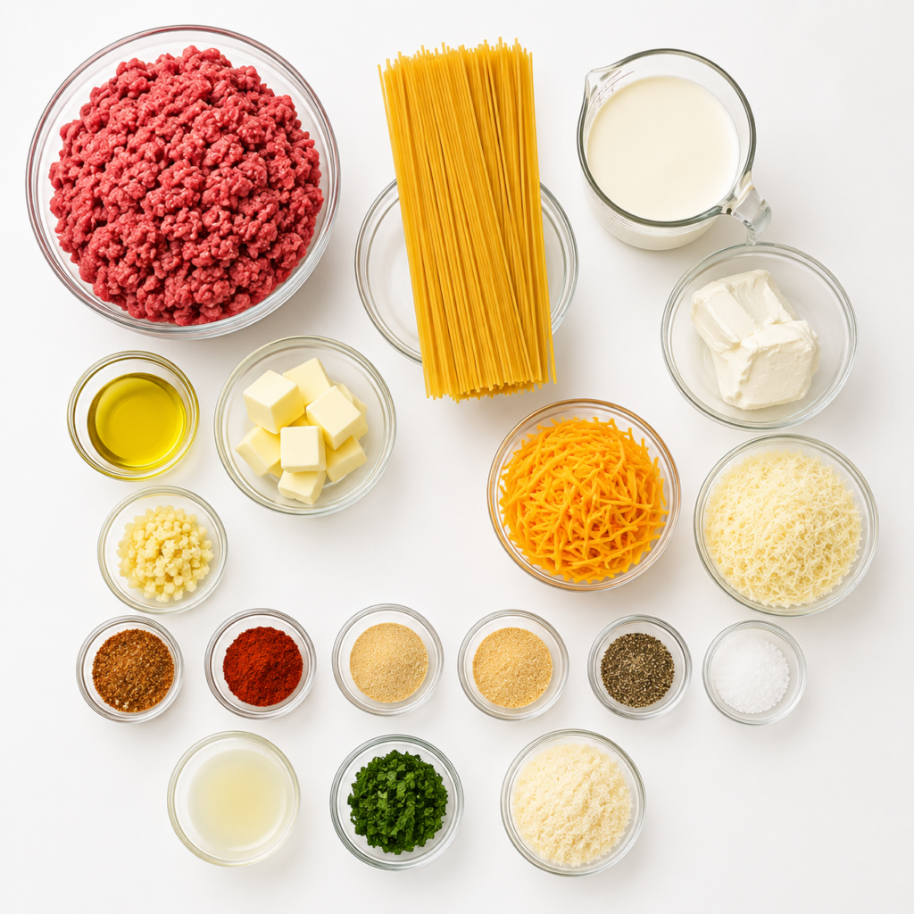 Cajun Beef Spaghetti with Garlic Cheddar Cream Sauce – Creamy, Spicy & Comforting 2 Cajun Beef Spaghetti with Garlic Cheddar Cream Sauce