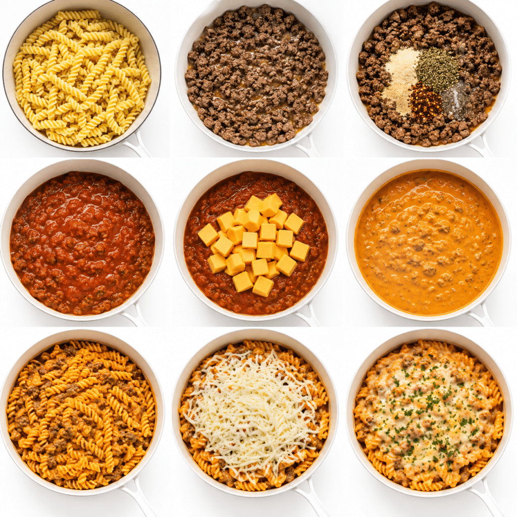 Creamy Beef Rotini with Velveeta Marinara 3 Creamy Beef Rotini with Velveeta Marinara