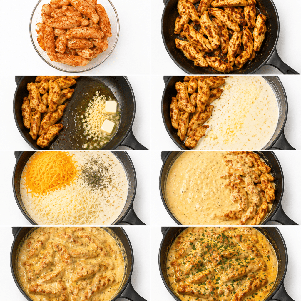 Cheddar Chicken with Garlic Butter Sauce