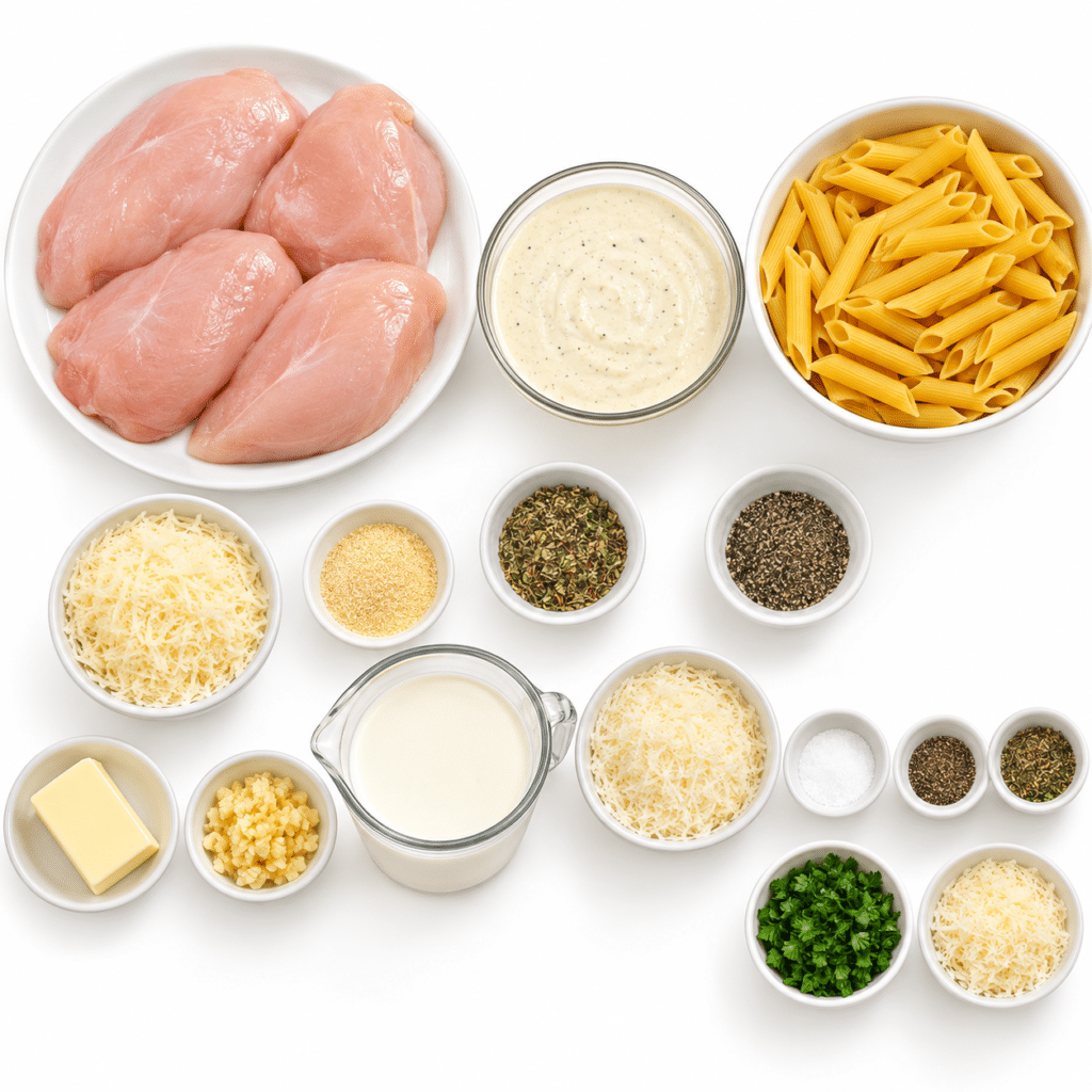 Baked Caesar Chicken with Creamy Parmesan Pasta 2 Baked Caesar Chicken with Creamy Parmesan Pasta