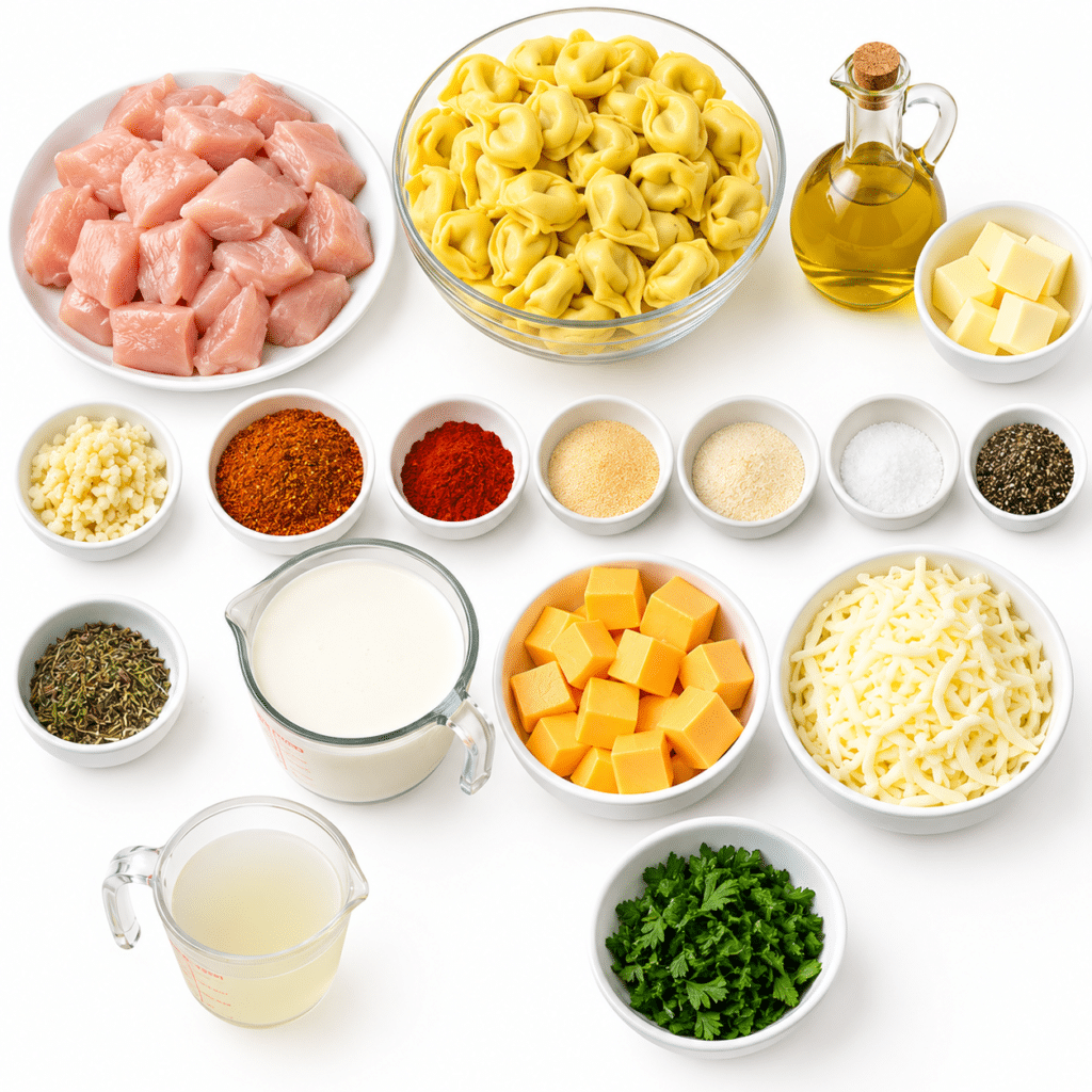 Garlic Butter Chicken Tortellini with Creamy Velveeta Mozzarella