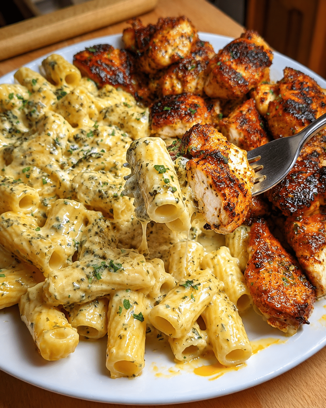 Chicken Rigatoni with Velveeta Parmesan Sauce